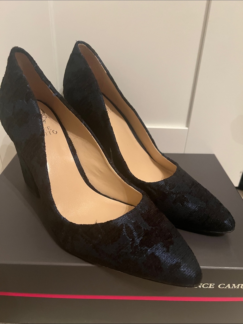 Vince Camuto Midnight Blue Velvet Pointed Pumps
